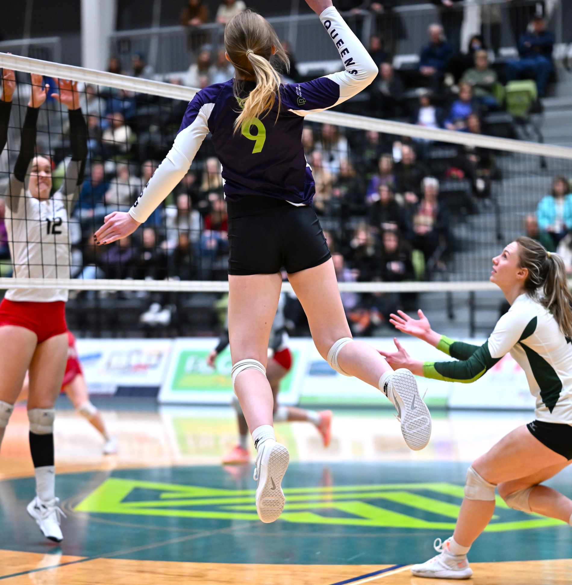 Jaiden Ferguson (9) had six digs, four kills and one block